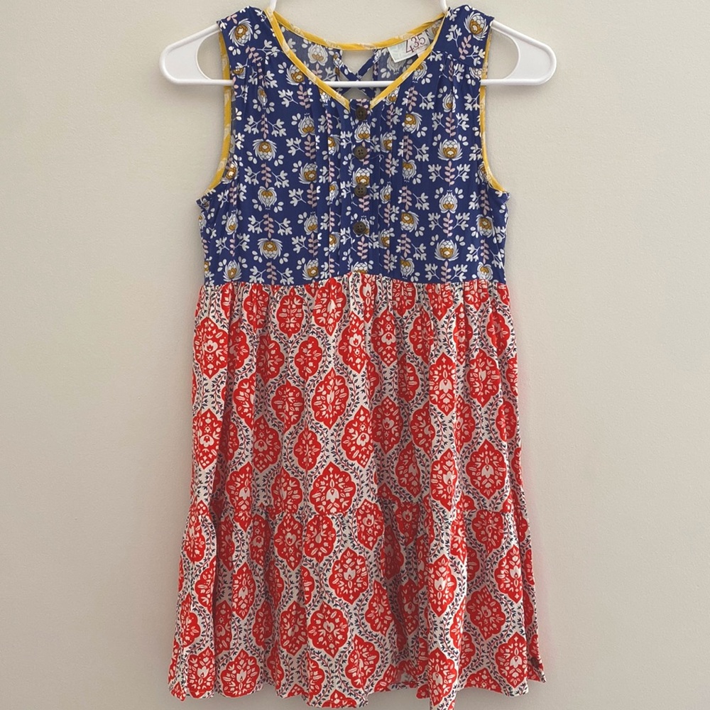 NWOT 435 by Matilda Jane Sleeveless Dress Blue & Red Paisley Floral Size 10